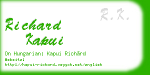 richard kapui business card