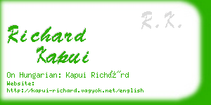 richard kapui business card